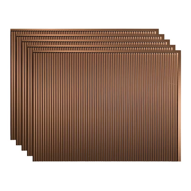 FASÄDE Rib Decorative Vinyl Backsplash Panel - 5 Pack - Oil Rubbed Bronze