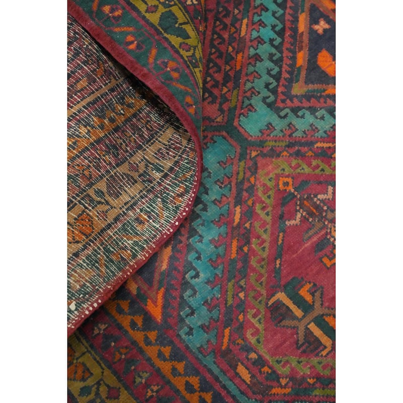 Hand Knotted Oriental 100% Wool Carpet Traditional Tribal Multi-Colored Tabriz Area Rug - 8' 2'' X 3' 7''