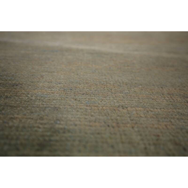 Modern Gabbeh Oriental Area Rug Handmade Green Modern Wool Carpet - 4'9" x 6'11"