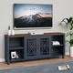 preview thumbnail 45 of 48, Vintage TV Stand with Carved Doors for Large Size TV