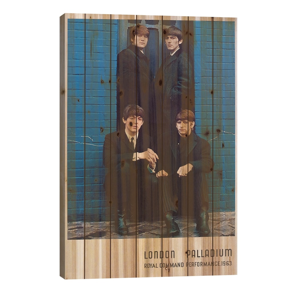 The Beatles 1963 Royal Command Performance Promotional Poster Print On Wood by Radio Days - Multi-Color