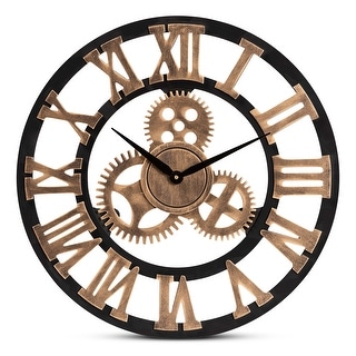 Randolph Industrial Vintage Style Wood Wall Clock