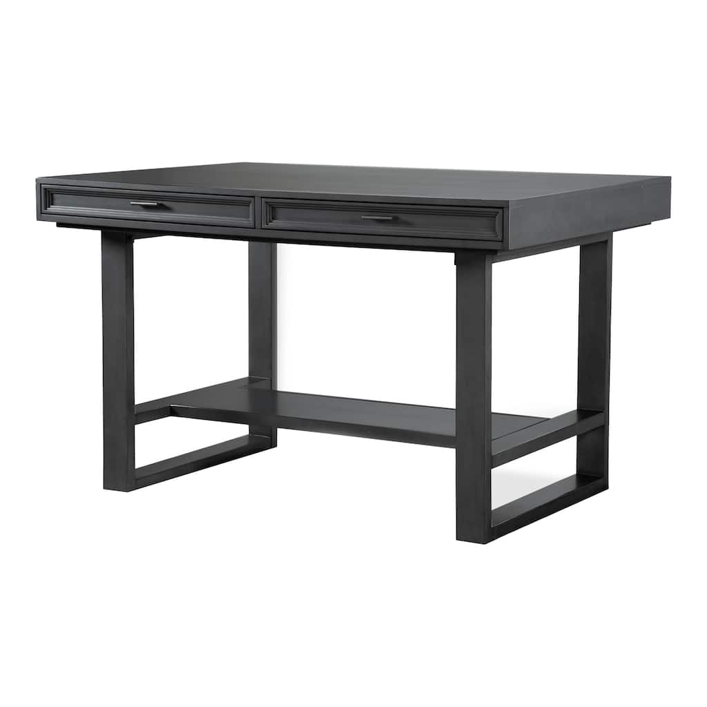 Furniture of America Isolde Black 60-inch Solid Wood Counter Height Dining Table with Drawers