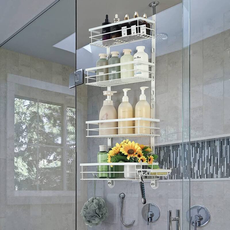 Over The Door Shower Caddy - 4 Tier - White