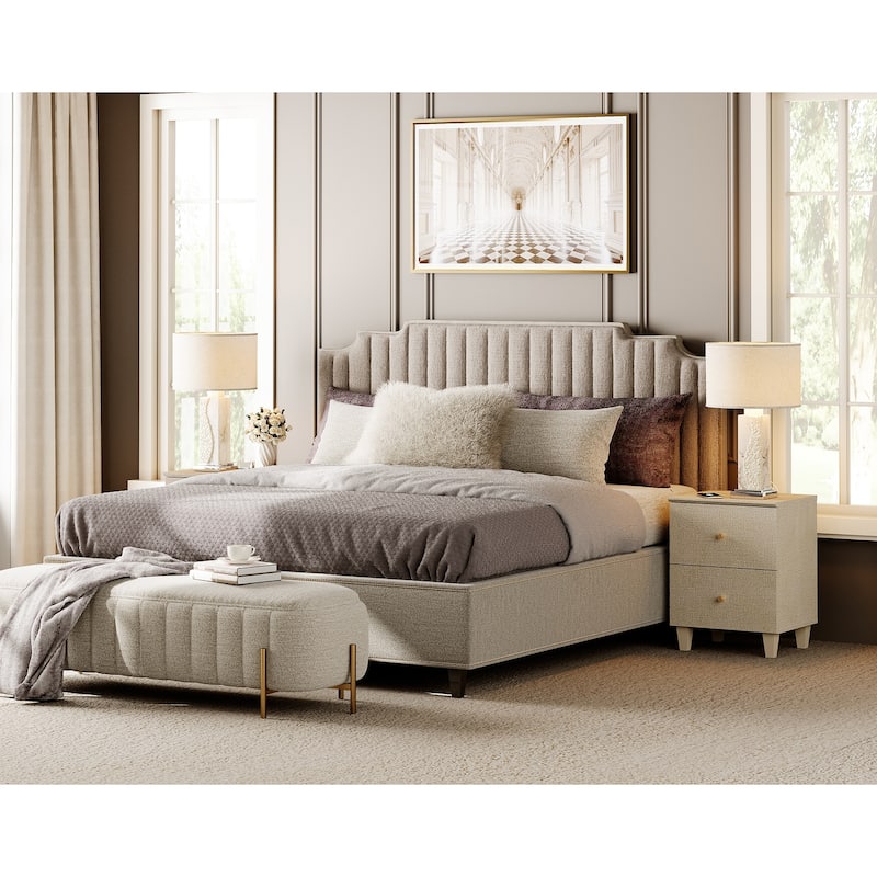 2 Drawer Nightstands with Charging Station for Bedroom