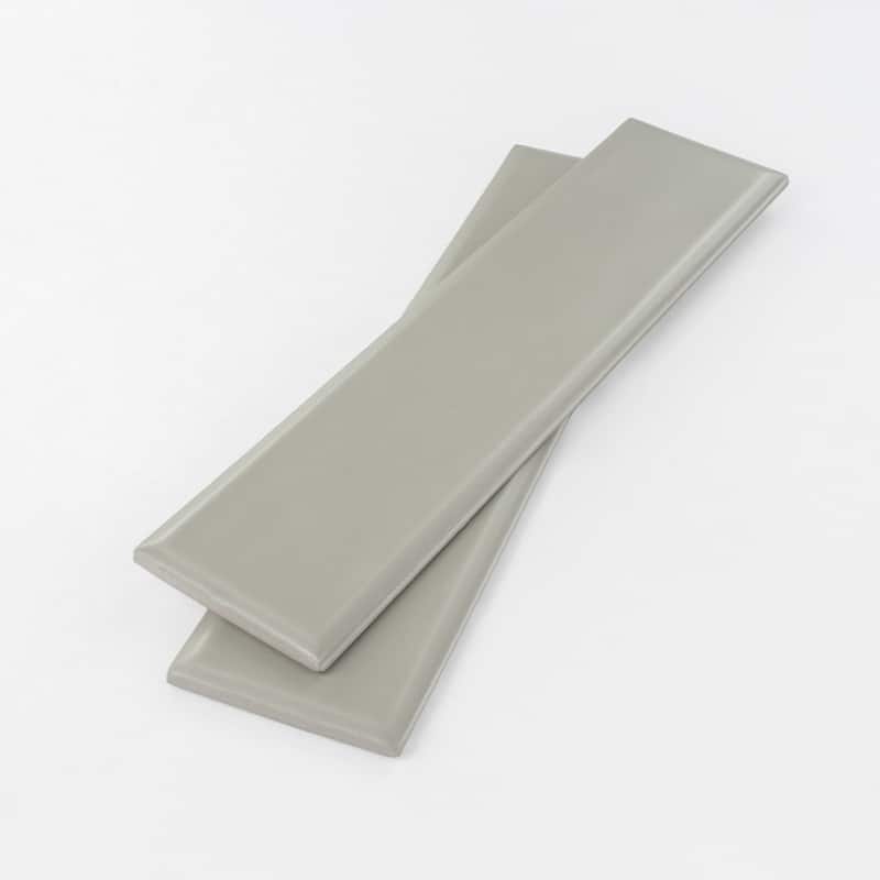 Chateau 3 in. x 12 in. Glazed Ceramic Subway Wall Tile - Greige Matte - 3 in. x 6 in. tile sample