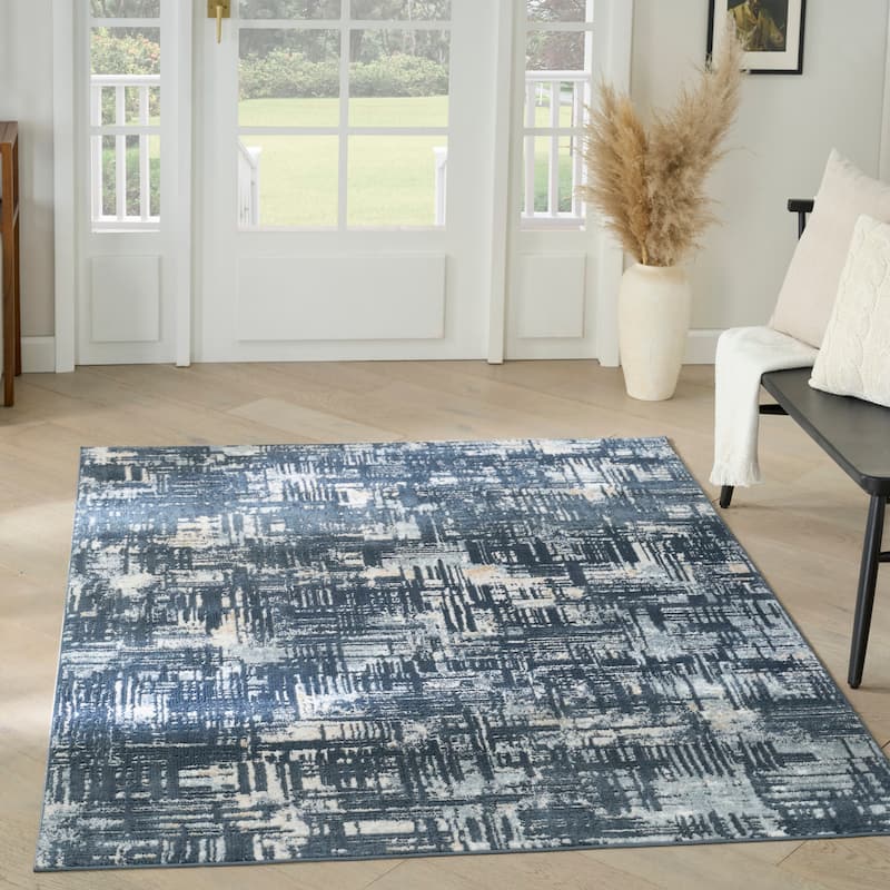 Nourison Dekor Indoor only Geometric Area Rug - Slate - 4' x 6'