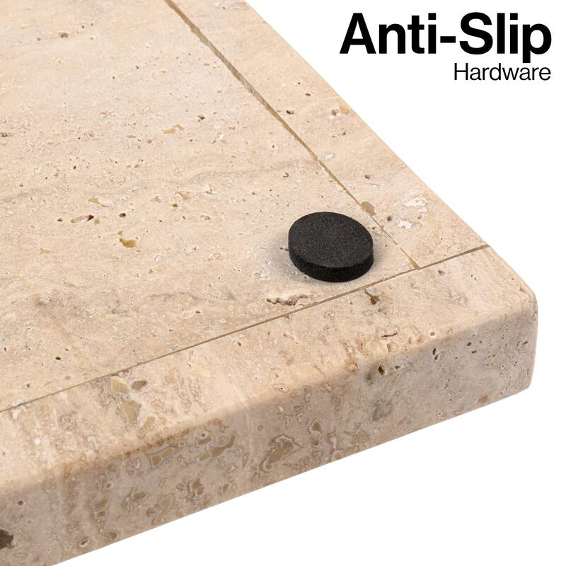 Luxe Stone Classic Minimalist Rectangular Marble Bathroom Countertop Tray