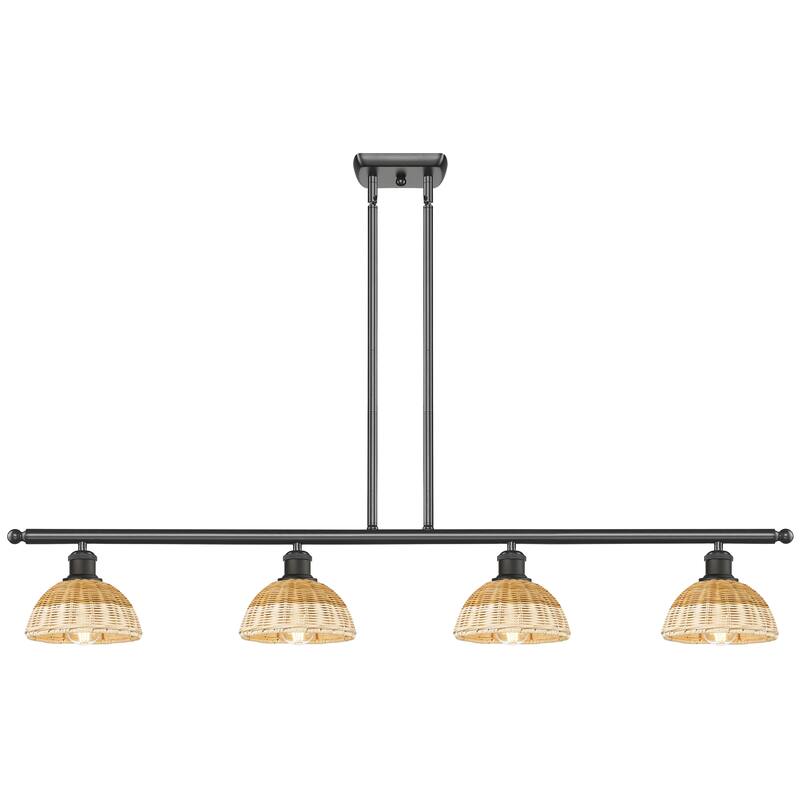 Innovations Lighting Endless Possibilities Ballston - Bristol Natural II - 4 Light 48" Stem Hung Island Light with 8" Shades - Oil Rubbed Bronze