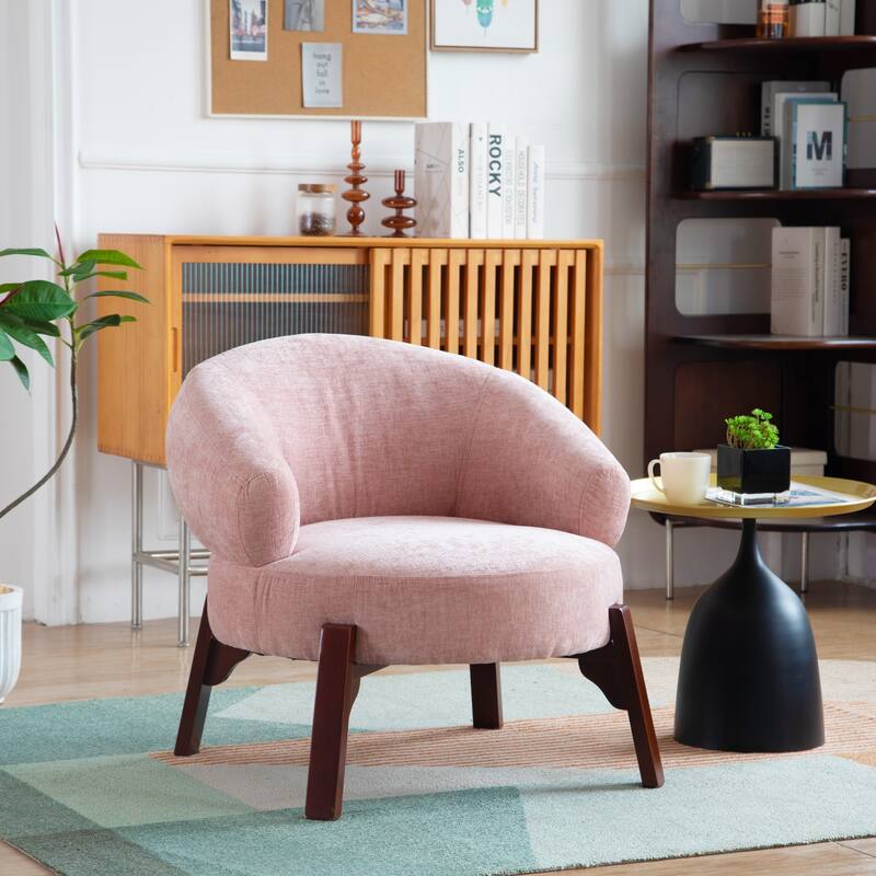 XINMICS Modern Accent Chair Upholstered Armchair for Living Room, Bedroom - Pink