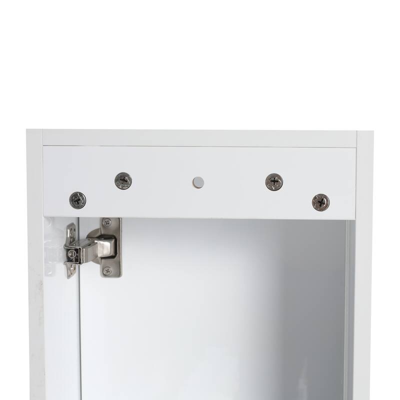 12" Bathroom Wall Cabinet, Soft Close Doors, Float Mounting Design,Glossy White
