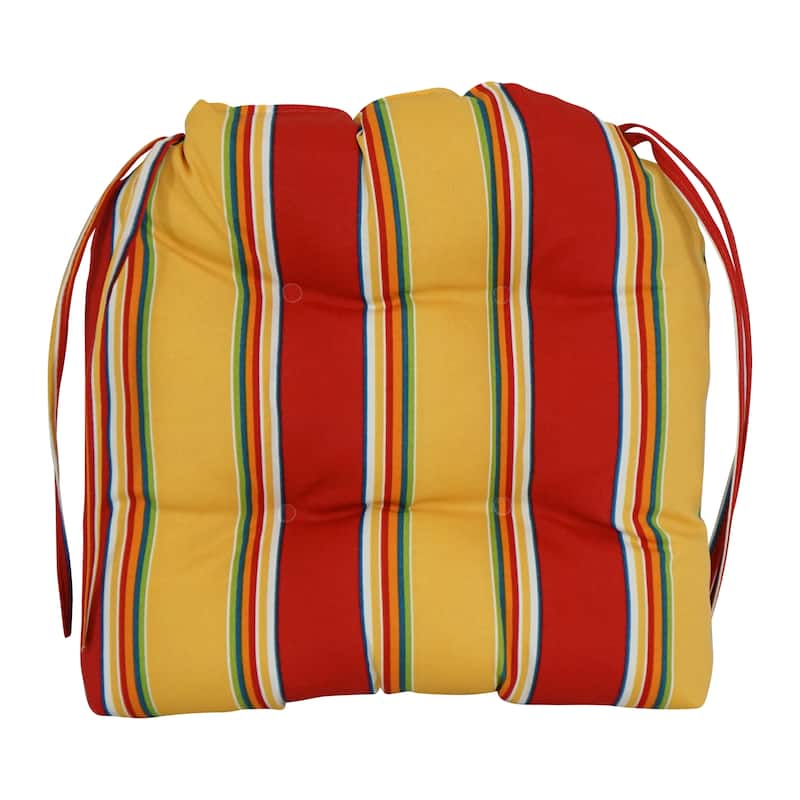 16-inch Rounded Back Tufted Indoor/Outdoor Chair Cushions (Set of 4) - 16"