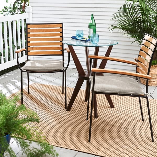 slide 2 of 14, Sunbrella Indoor/Outdoor Chair Pad Set, Corded 17 in x 17 in - Cast Silver