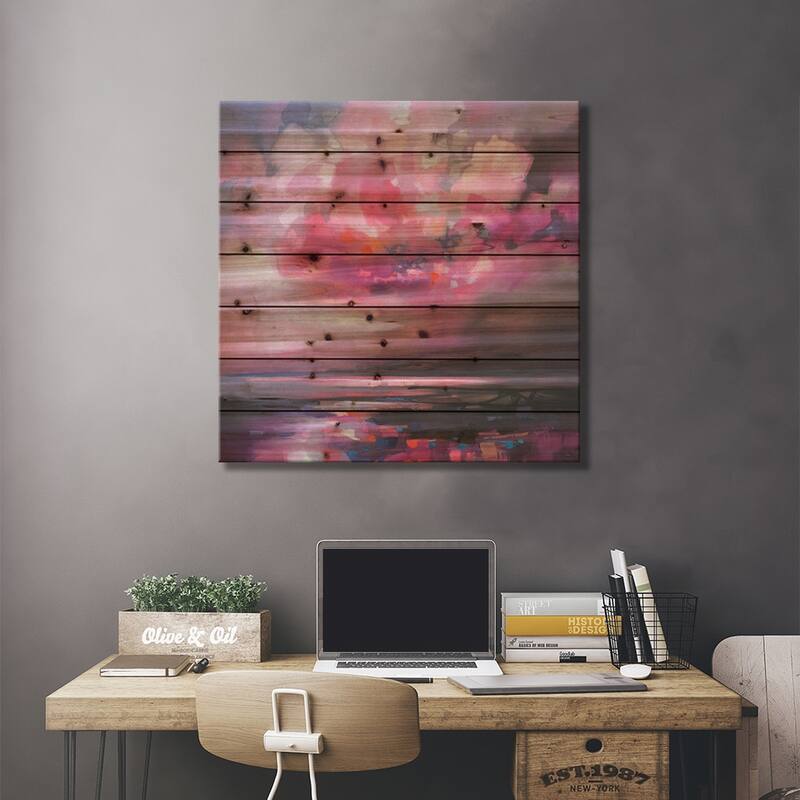 Dispersing Magenta Print On Wood by Scott Naismith - Multi-Color