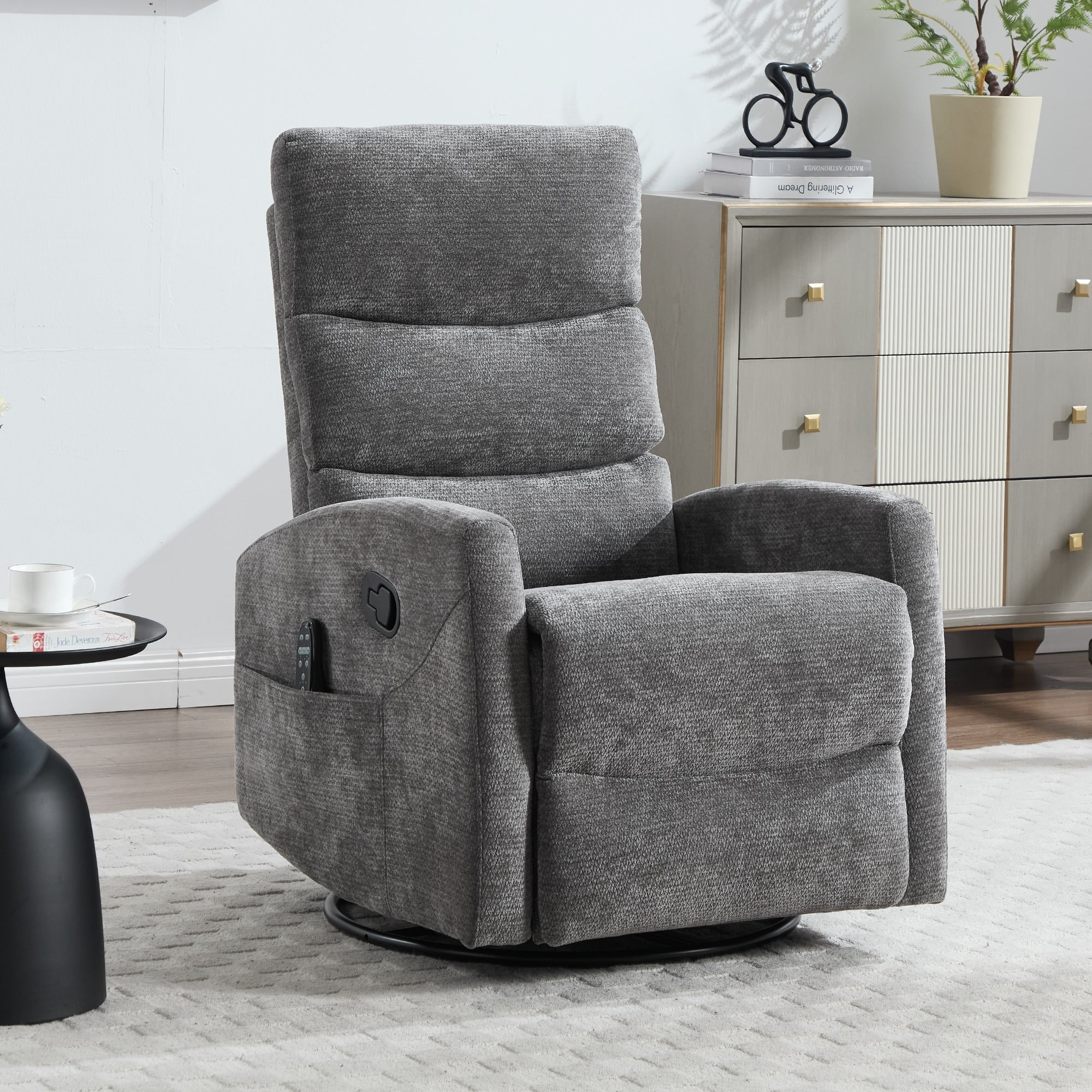 Heat Massage Manual Recliner Chair with Rocker and Swivel