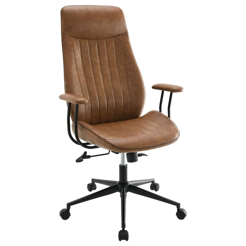 Ranger Upholstered Adjustable Home Office Desk Chair Brown - Brown