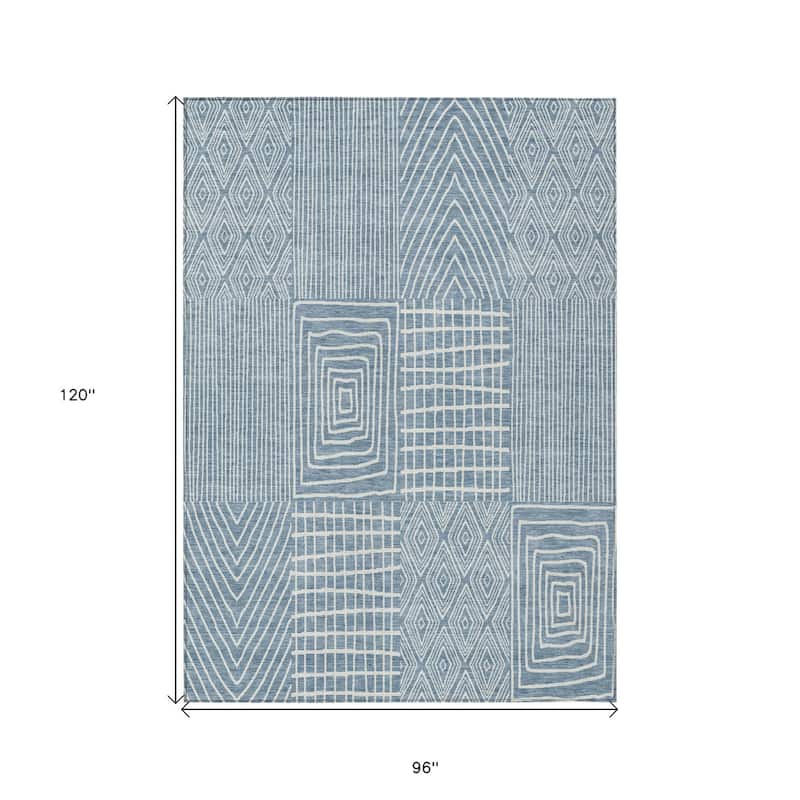 HomeRoots Geometric Transitional Rectangle Outdoor Rug