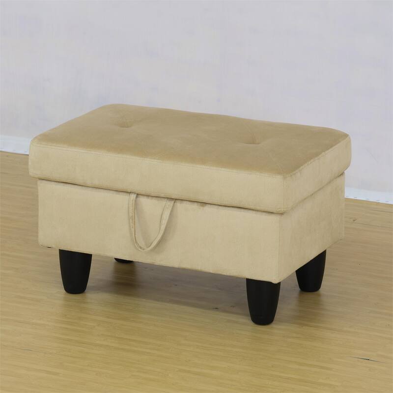 KISRAIS 28.5" Wide Upholstered Storage Ottoman