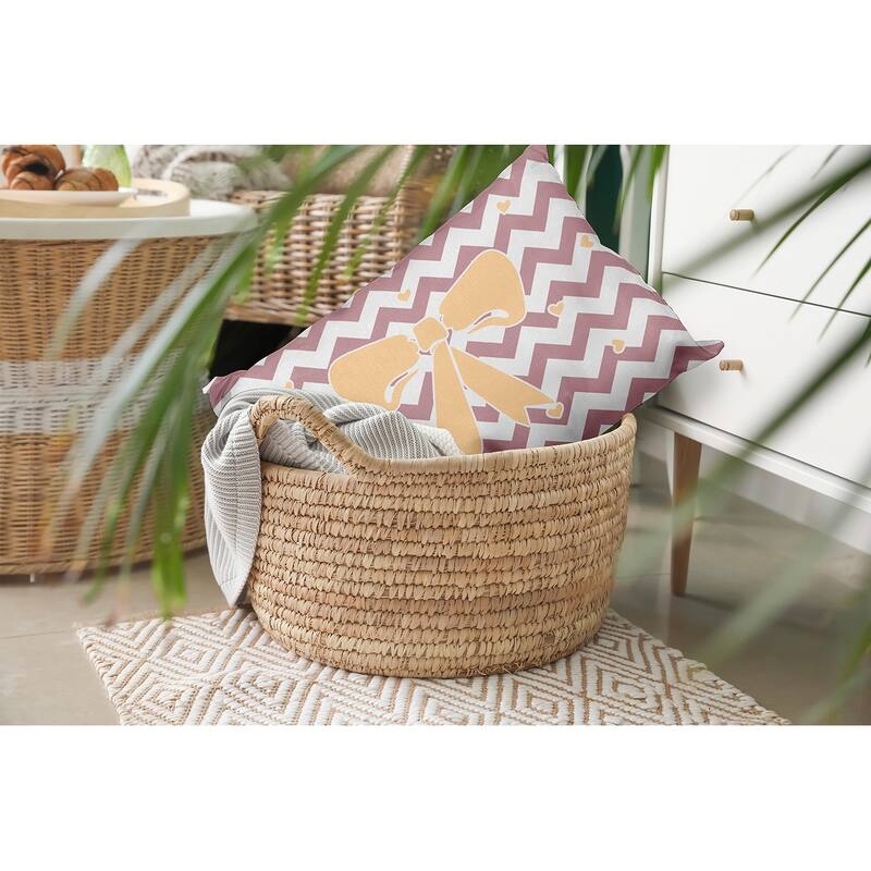 Chevron Bow Decorative Throw Pillow