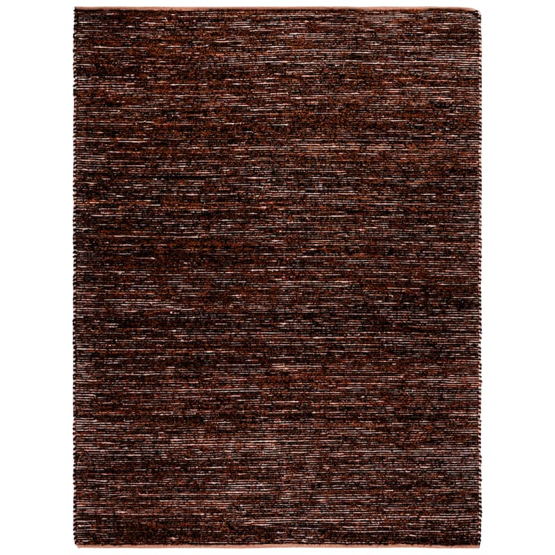 SAFAVIEH Handmade Montauk Latika Cotton Rug - 8' x 10' - Rust/Black