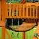 preview thumbnail 19 of 30, Gorilla Playsets Pioneer Peak Wooden Swing Set with Clatter Bridge and Tire Swing