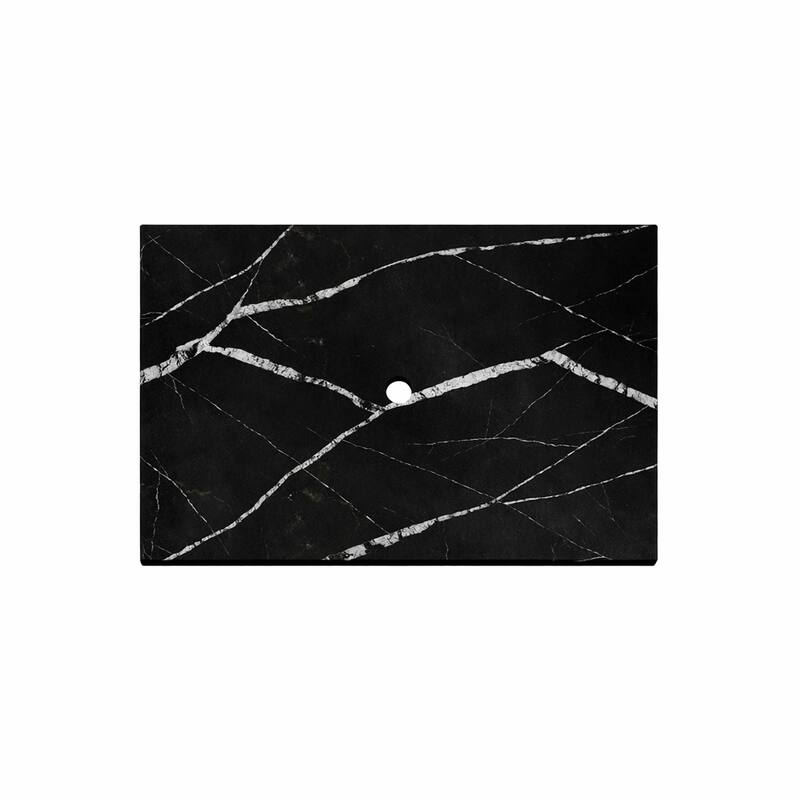 Thin Modern White and Black Solid Surface Vanity Countertop - Sizes 24", 30", 36", 48", 60", 72", 84"