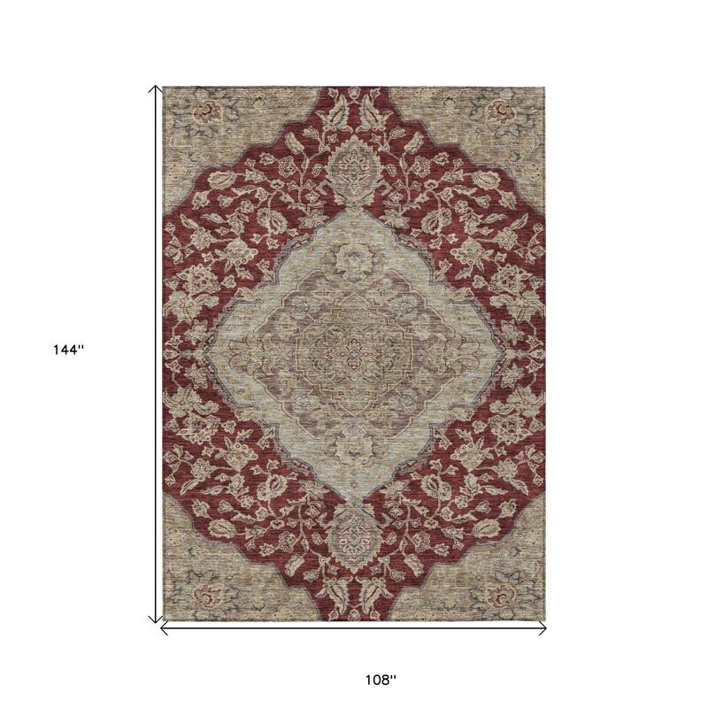 HomeRoots Oriental Traditional Rectangle Outdoor Rug