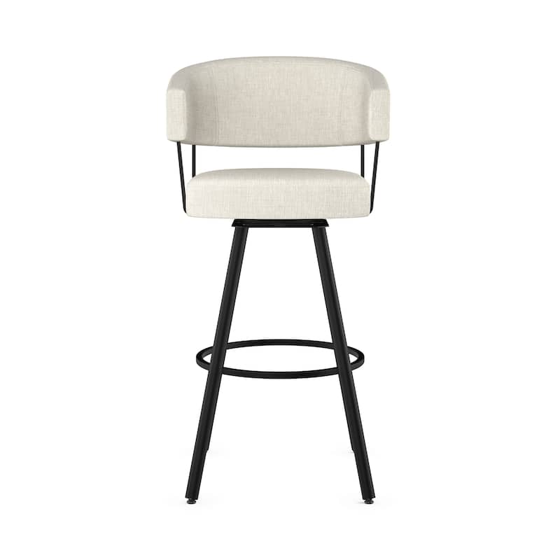 Amisco Corey Swivel Counter and Bar Stool, Upholstered with Metal Legs