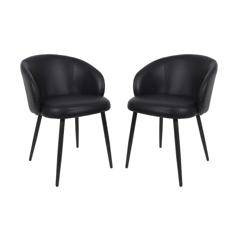 Manhattan Comfort Looma Vegan Leather Metal Side Chair - Set of 2