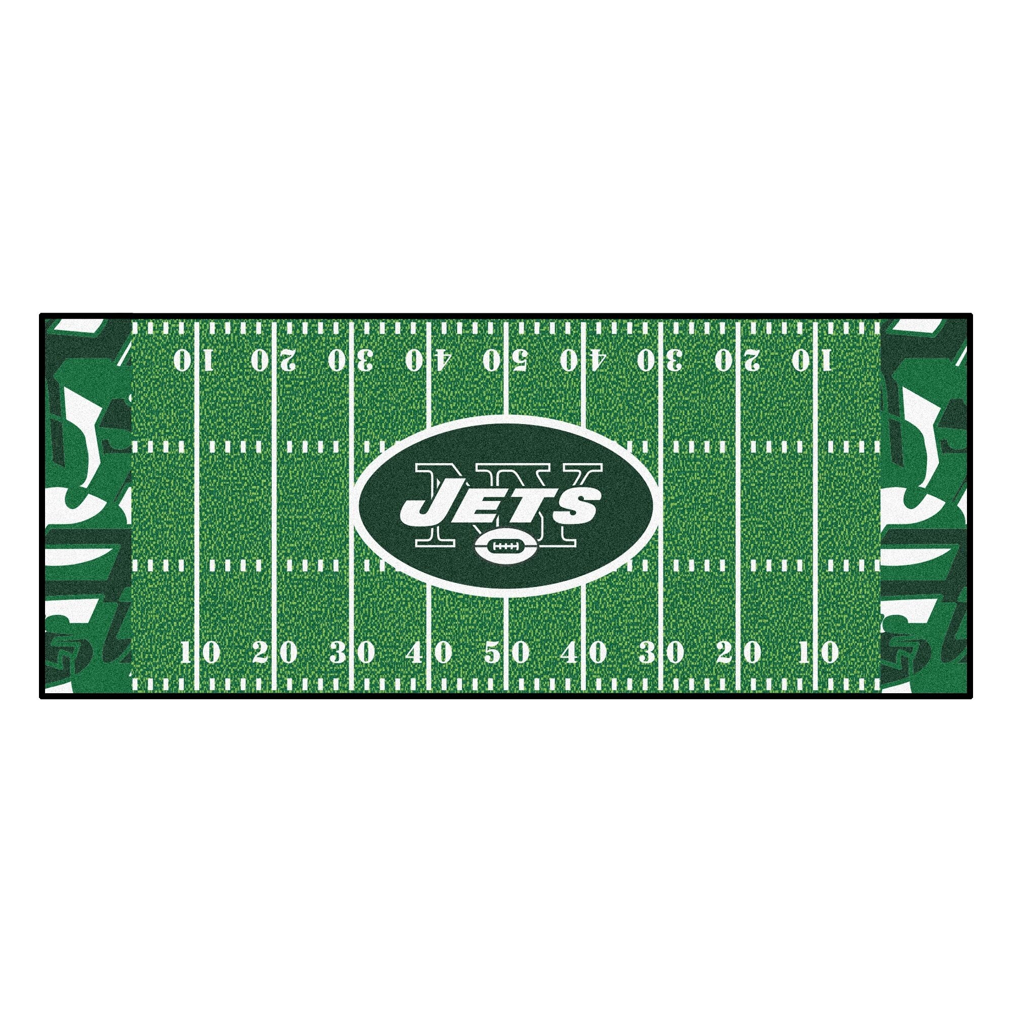 Shop Nfl New York Jets Football Field Runner Mat Area Rug