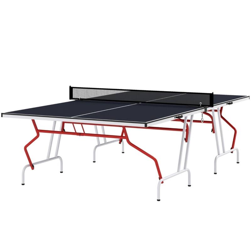 Charcoal Grey Foldable Ping Pong Table with Net and Paddles and Balls for Indoor Game Rooms - 107.9" L x 60" W x 29.9" H