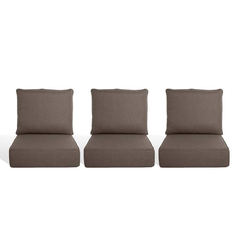 Pocassy 22"x24"x6" Thick Cushions Pillows Indoor & Outdoor Cushion - 3 Set Seat & Back Cushion - Grey Cushion