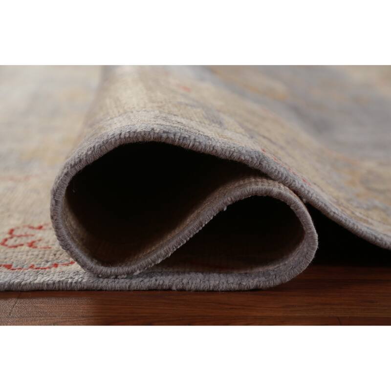 Hand Knotted Oriental 100% Wool Carpet Transitional All-Over Navy Blue & Blues Oushak Area Rug - 10' 0'' X 8' 1''