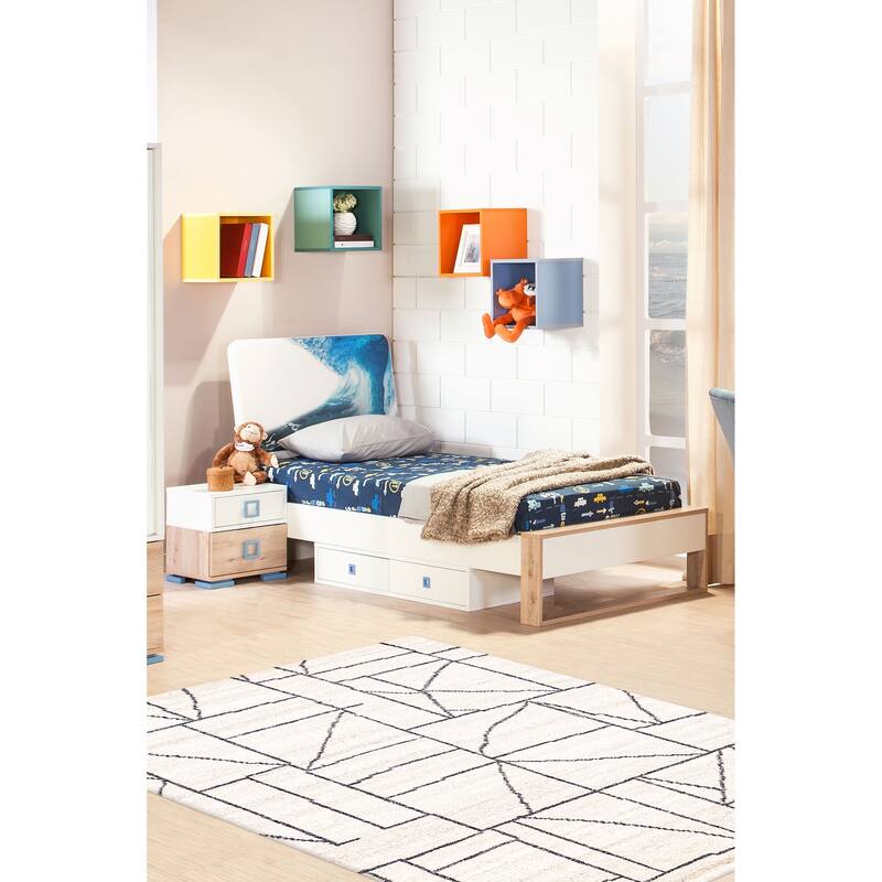 ECARPETGALLERY Hand-knotted Tangier Light Khaki Wool Rug - 5'4 x 7'7