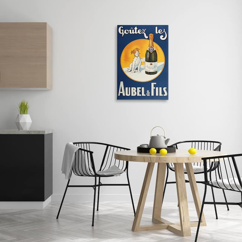 Stupell Dog & Wine Advertisement Canvas Wall Art Design By Marcus Jules