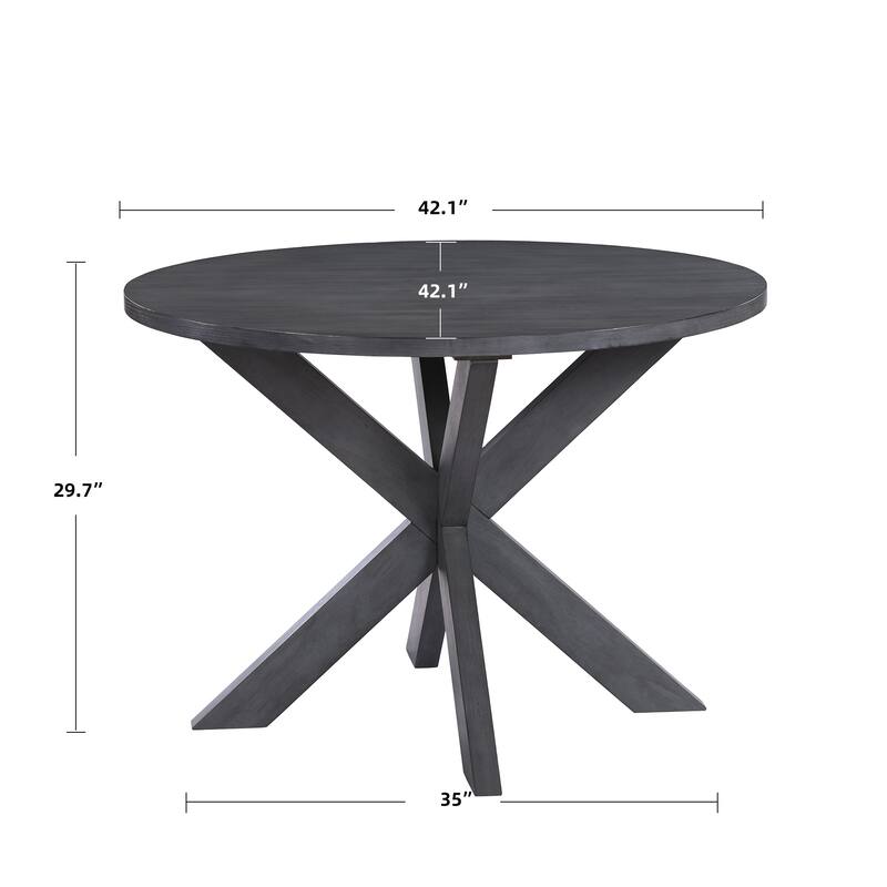 Farmhouse X-Base 42" Diameter Round Dining Table