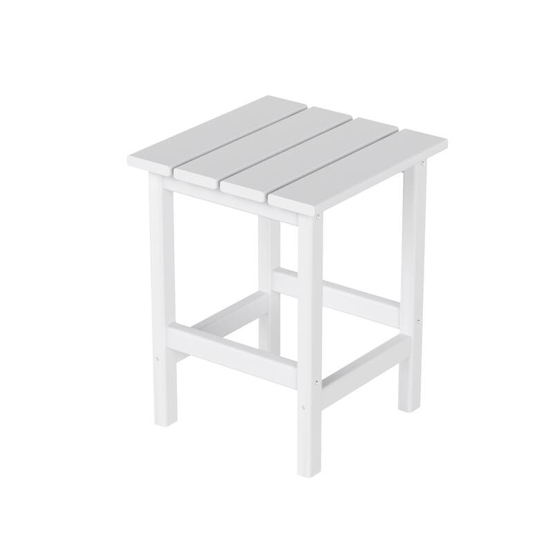 POLYTRENDS Laguna HDPE Eco-Friendly Outdoor Square Patio Side Table - White