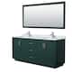Option Green, Nickel Trim, White Carrara Marble Top