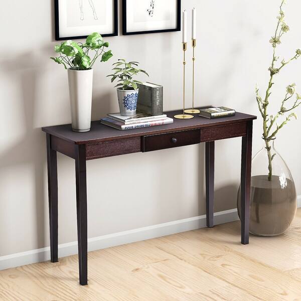Shop Costway Console Table Entry Hallway Entryway Side Sofa Accent Table Drawer Wood Overstock 18797923
