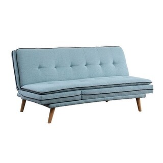 Adjustable Sofa with Tufted Seat and Angled Legs, Blue - Bed Bath ...