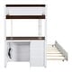 preview thumbnail 11 of 47, Modern Style Twin over Twin Bunk Bed with Twin size Trundle, Storage and Desk, Outlets with USB, Maximized Space, White+Walnut