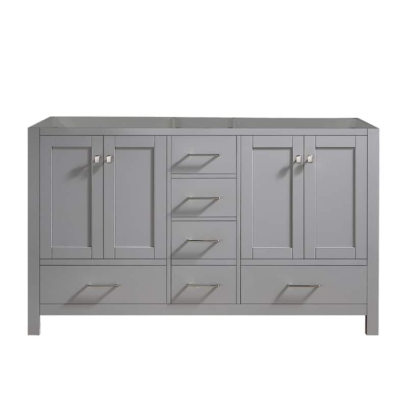Prismosaic 60 in. Lunar Gray Vanity with Countertop & Splash, Double Sinks
