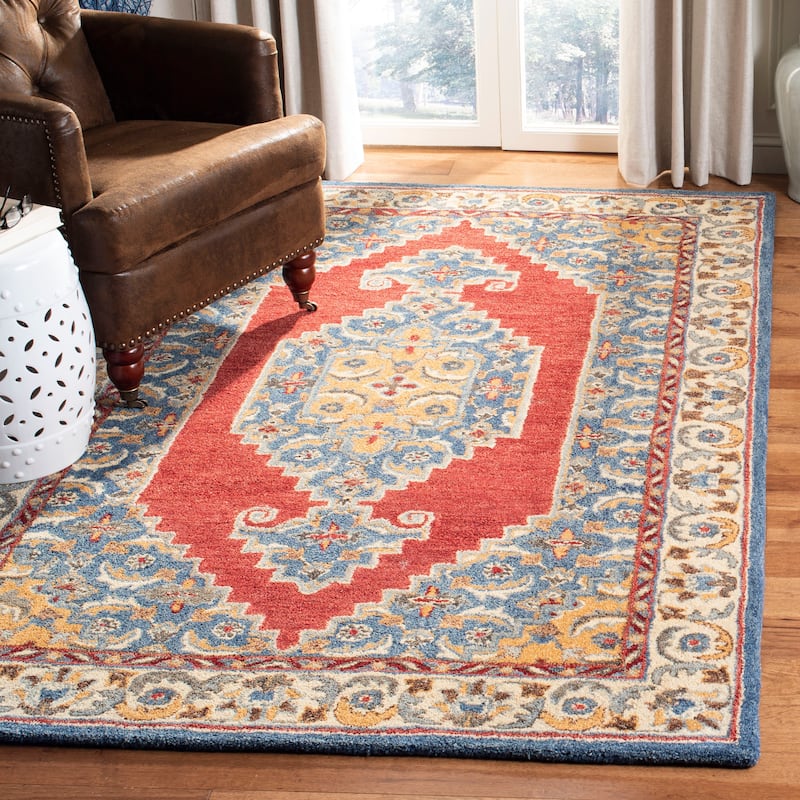 SAFAVIEH Handmade Antiquity Thien Traditional Oriental Wool Rug - 3' x 5' - Blue/Red