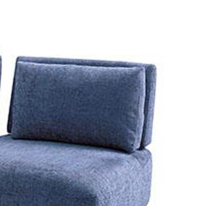 Stavan Modular L Sectional Sofa Set, Blue Chenille, Adjustable Backs