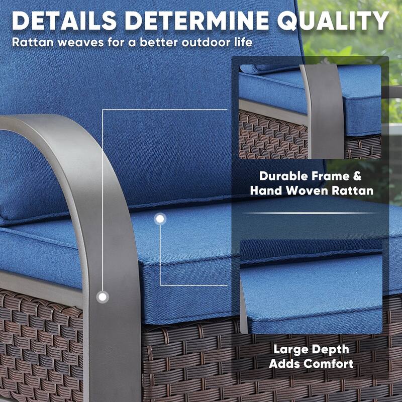 Outside Fire Pit Table with Swivel Chair Ottoman Sofa Set