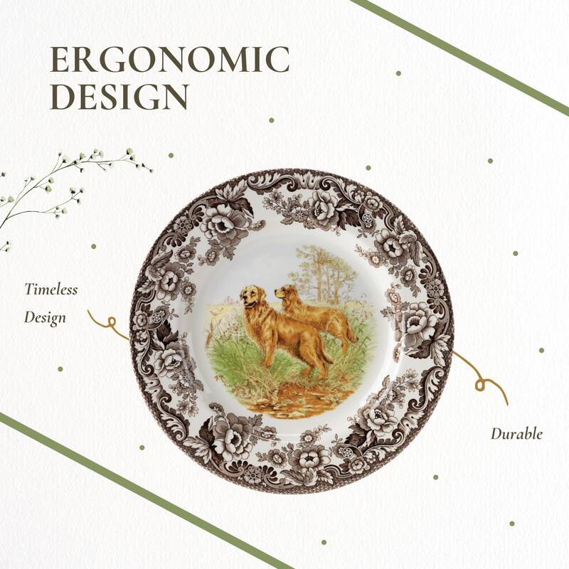 Spode Woodland Dinner Plate Dog Motif