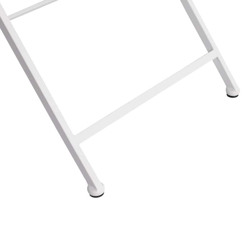 BNK 28 Inch Folding Polypropylene Square Table With Metal Legs, Indoor and Outdoor Multi-Functional Table