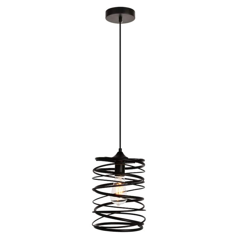 Hopper Collection Pendant D7.9 H11.8 Lt:1 Black Finish - Black
