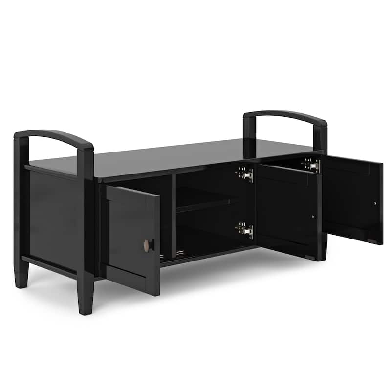 WYNDENHALL Norfolk Solid Wood 44-inch Wide Entryway Storage Bench - 44 Inches wide