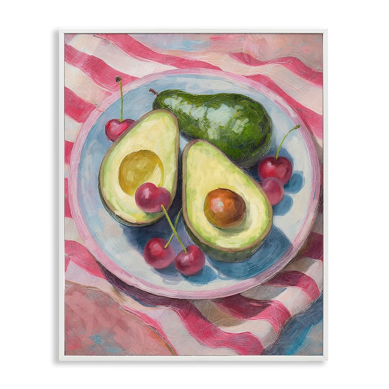 Stupell Avocado & Fruits Meal Framed Giclee Art Design By Lil' Rue - 16 x 20 - White